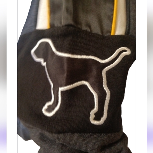 PINK VS Sherpa Lined Campus Tunic Pullover Satin Dog Hoodie Gray - Picture 7 of 8